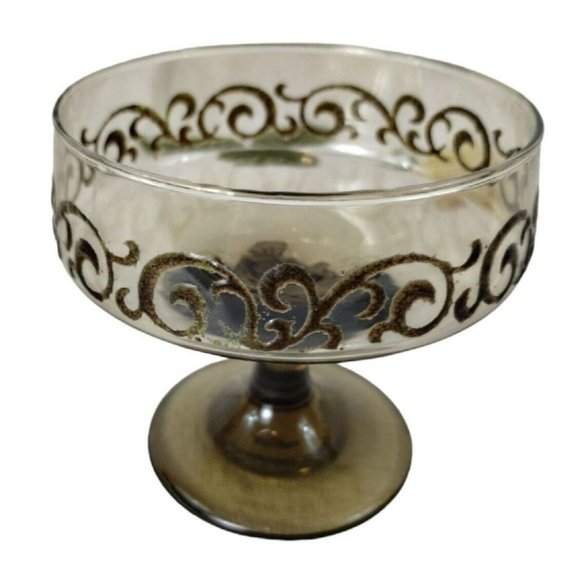 Vintage Libbey Brown Swirl 1970s Prado 2 Piece Champagne Goblets Dessert Bowls - Picture 4 of 16